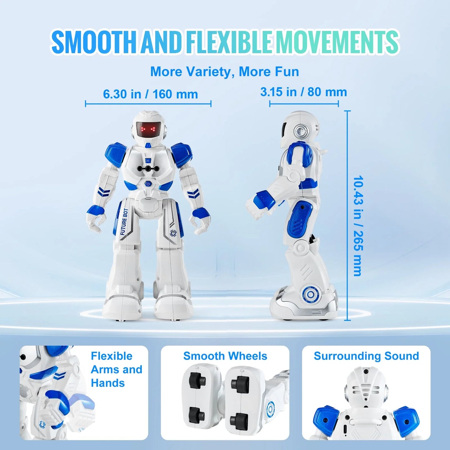 VEVOR RC Robot Toy for Kids Talking Dancing Gesture Remote Control Programmable