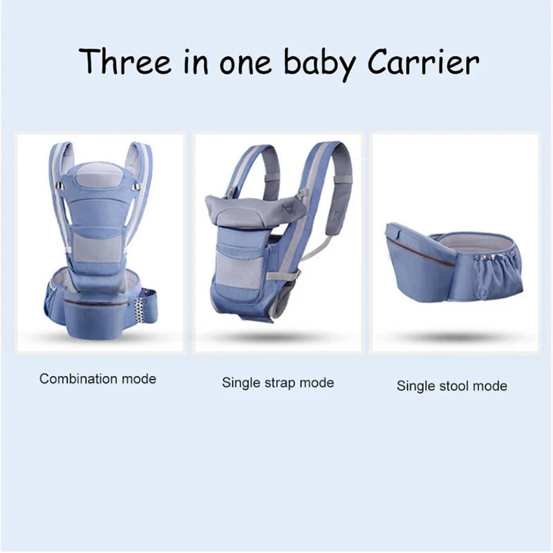 Cotton Baby Carrier Newborn & Toddler with Waist Stool Multifunctional Ergonomic Removable Seat Soft Infant Carrier All Seasons