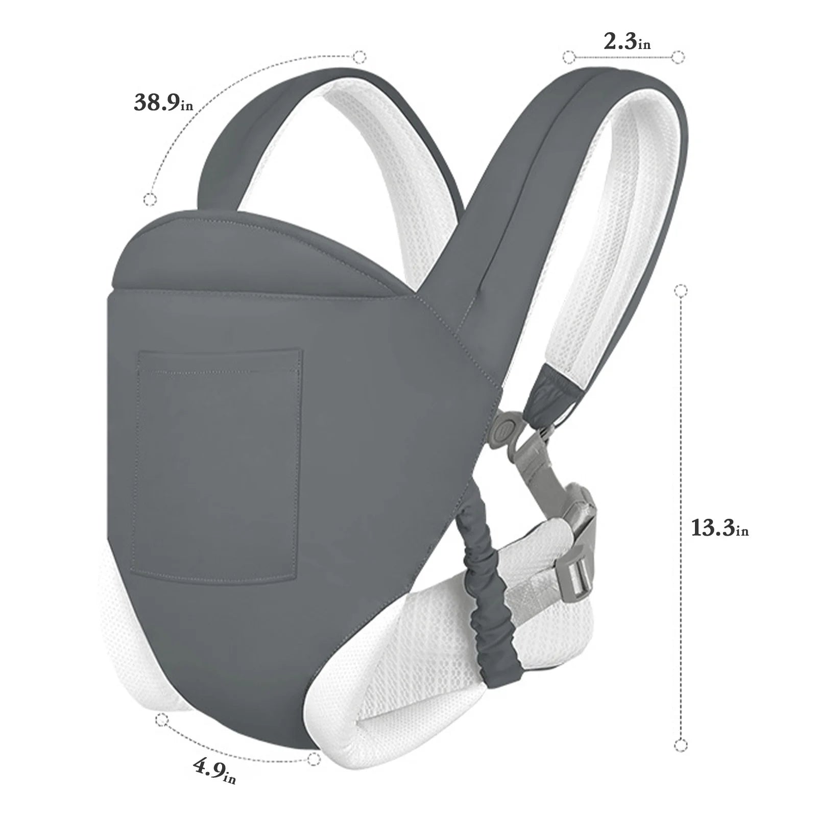 Baby Carrier, 4-In-1 Front and Back Toddler Carrier with Adjustable Hook, Soft Fabric and Breathable Mesh