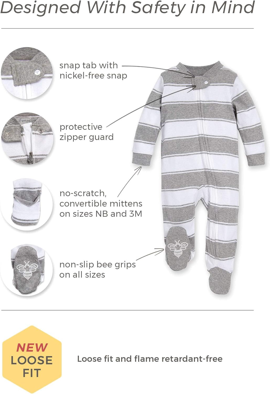 Boys' Sleep & Play Pjs, 100% Organic Cotton One-Piece Zip Front Jumpsuit, Baby Boys Footie Pajamas & Pjs