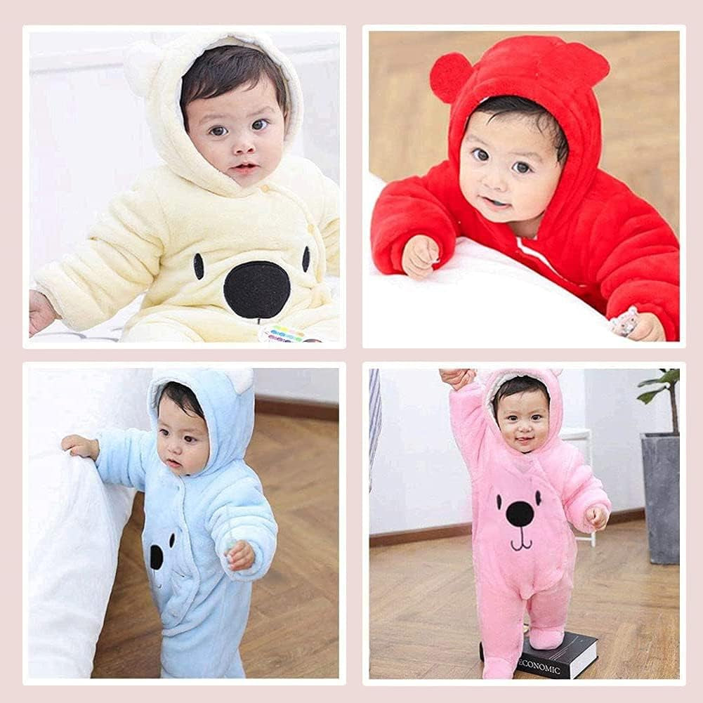 Baby Newborn Snowsuit Winter Hooded Footie Fleece Jumpsuit for Infant Girls Boys